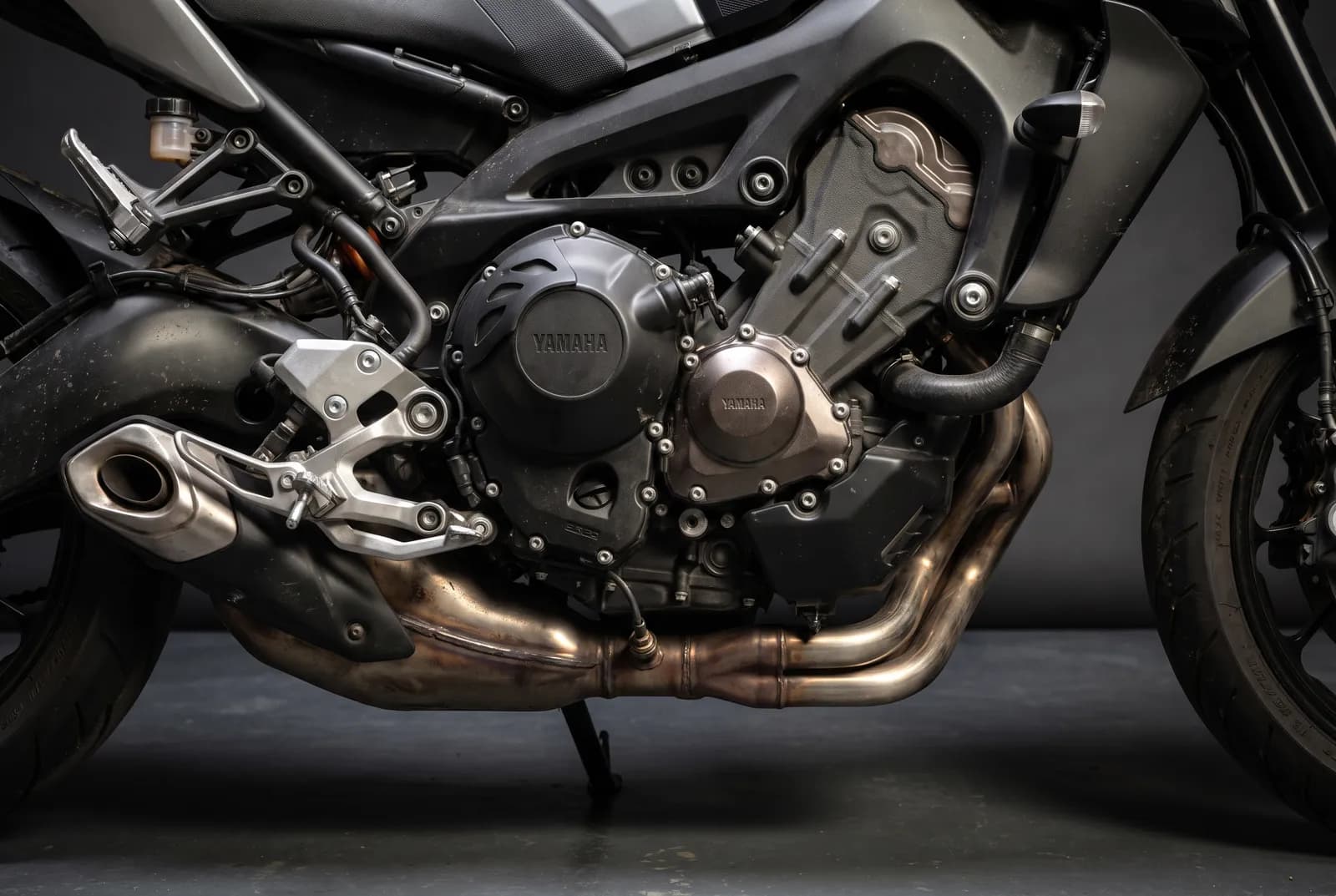 Detail van een Yamaha MT-09